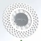Reloj de pared de madera blanca de diseño floral grande y moderno - Gerbera Viadurini
