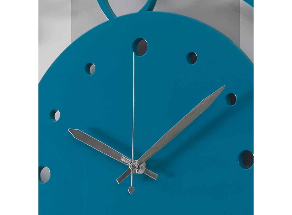 Reloj de pared de madera redondo moderno de colores grandes - Infondoalmar Viadurini