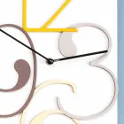 Reloj de pared de color y madera blanca rectangular de diseño moderno - Matemáticas Viadurini