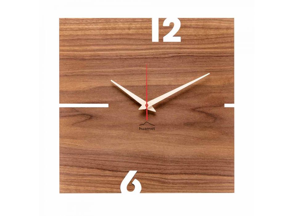 Reloj de pared cuadrado en roble, pino o nuez Made in Italy - Bethel Viadurini
