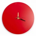 Reloj de pared rojo con diseño italiano redondo y moderno en madera - Callisto
