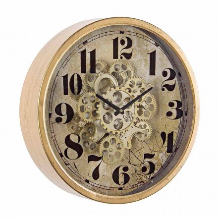 Reloj de Pared Redondo Diámetro 46,5 cm en Acero y Cristal Homemotion - Rando Viadurini