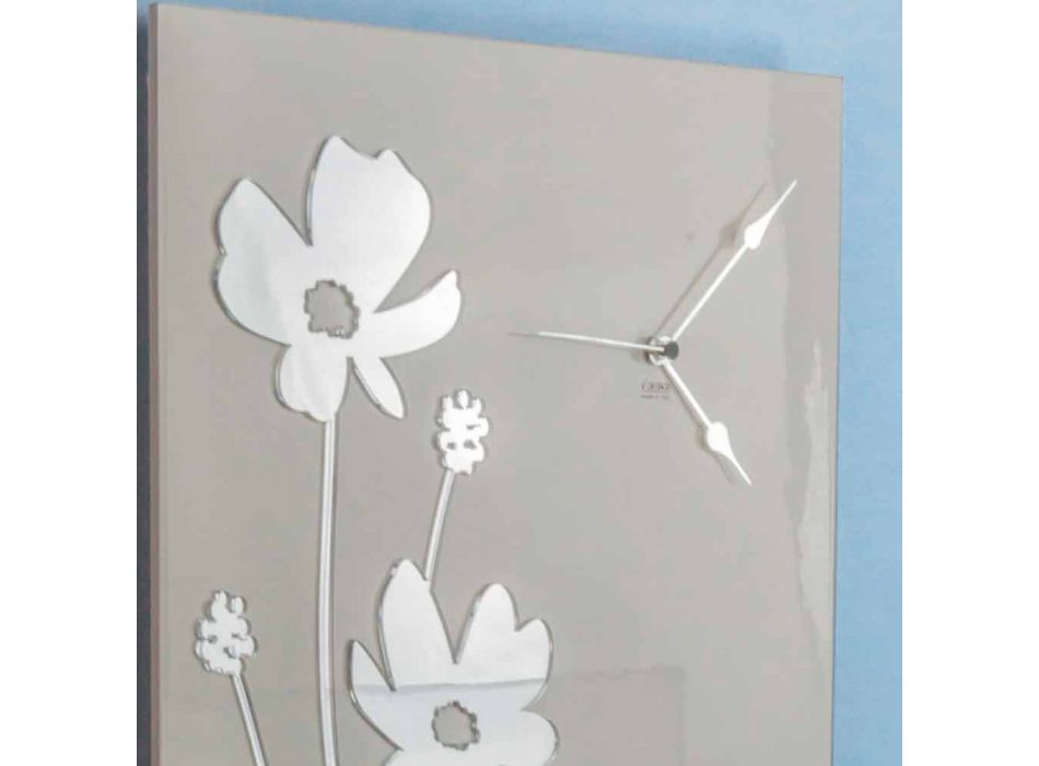 Reloj de pared rectangular de diseño marrón y plexiglás - Silene Viadurini
