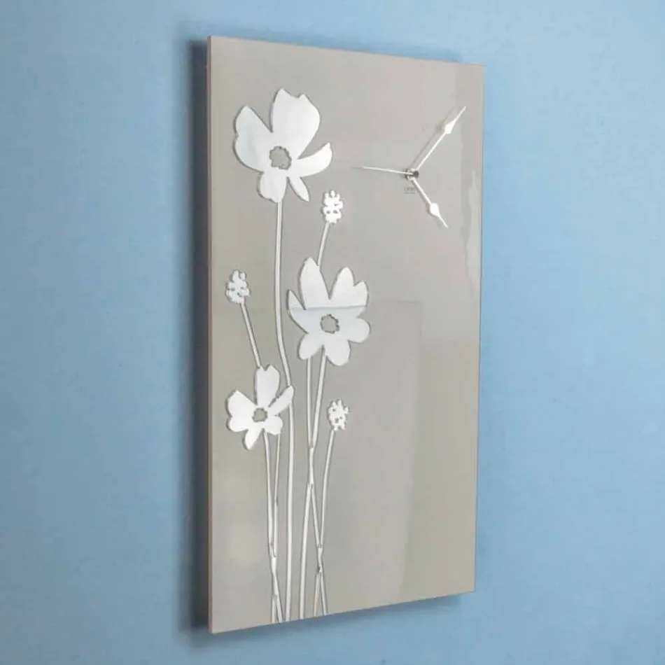 Reloj de pared rectangular de diseño marrón y plexiglás - Silene Viadurini