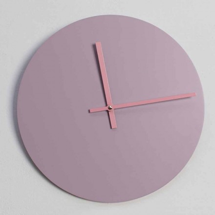 Reloj de pared redondo rosa moderno hecho en Italia - Imalia Viadurini