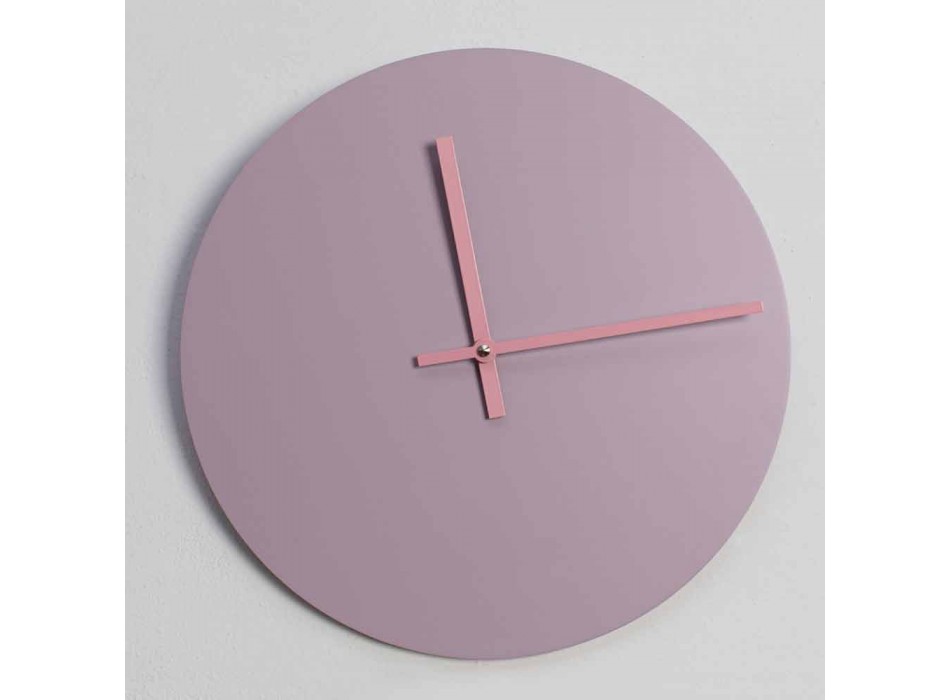 Reloj de pared redondo rosa moderno hecho en Italia - Imalia Viadurini