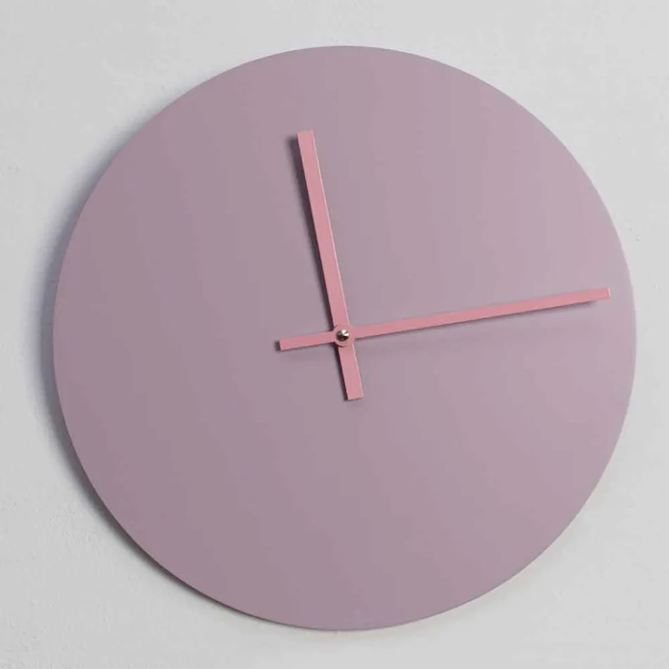 Reloj de pared redondo rosa moderno hecho en Italia - Imalia Viadurini