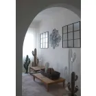 Reloj de pared de diseño moderno en hierro negro o blanco hecho en Italia - Baldo Viadurini