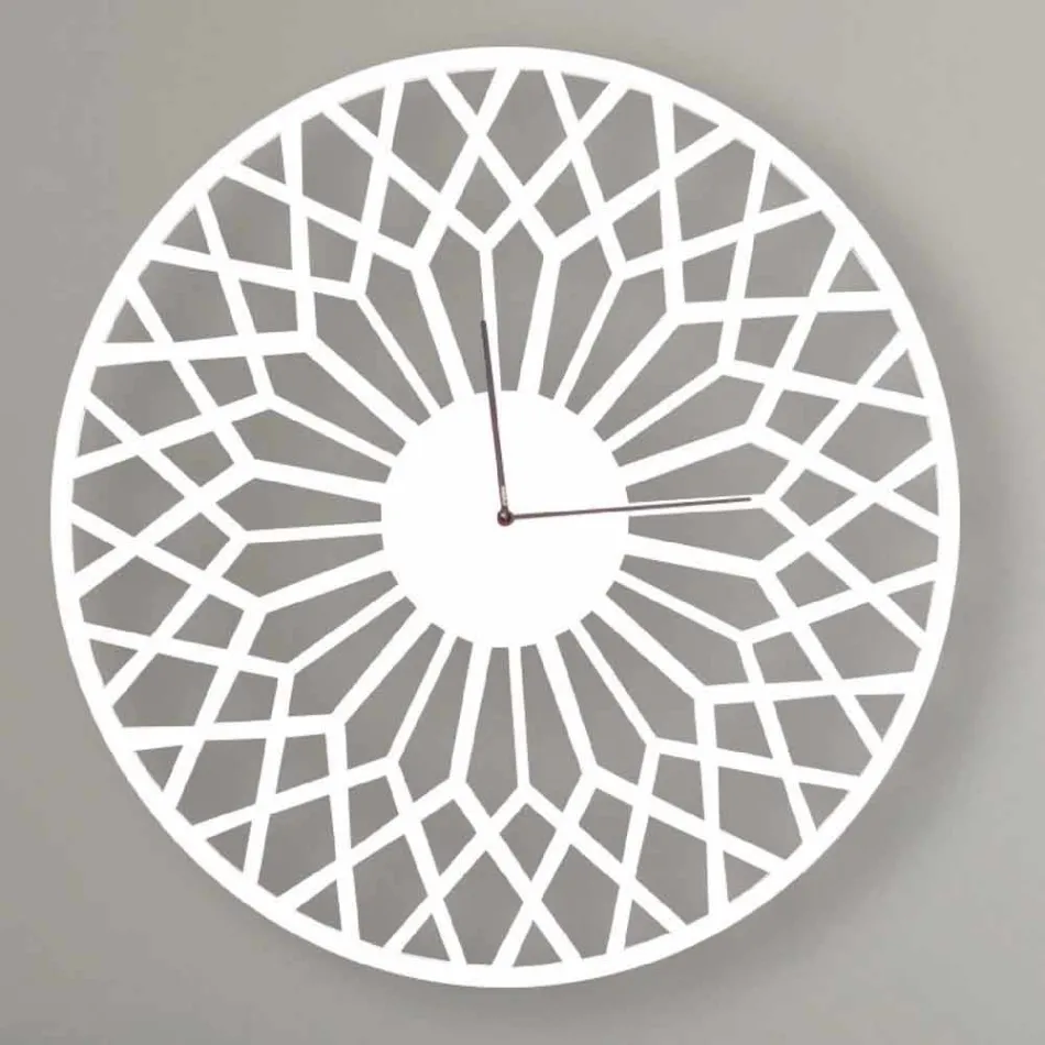 Reloj de pared de diseño moderno y grande en madera redonda de colores - Dandalo Viadurini