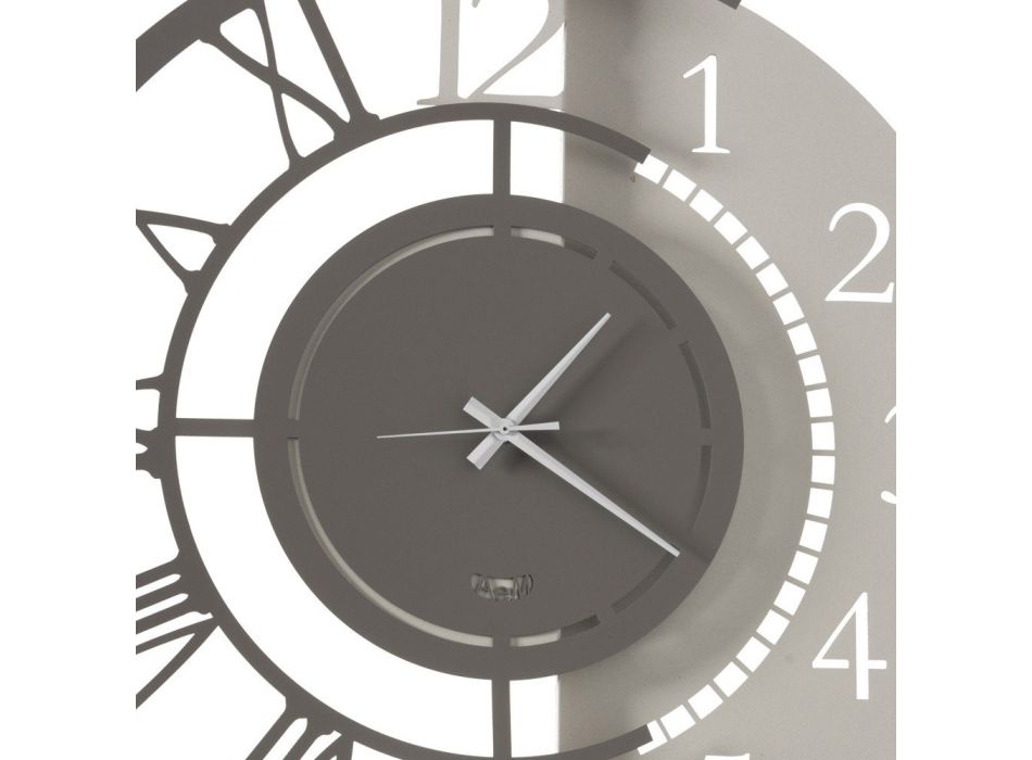 Reloj de pared de hierro de diseño redondo moderno con numeración doble - Kassio Viadurini