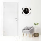 Reloj de pared en madera blanca y decoraciones de bronce de diseño moderno - Mavia Viadurini