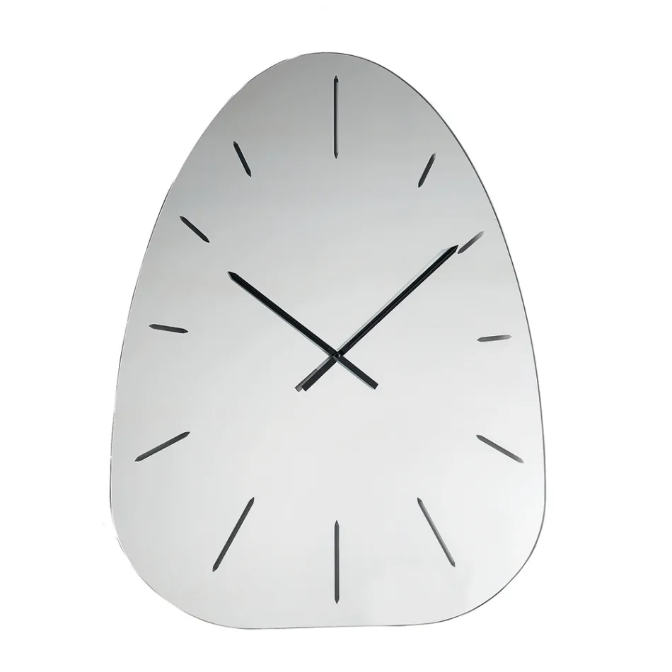 Reloj de pared Claudia con cristal espejado y números grabados con láser. Viadurini