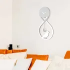 Reloj de péndulo de pared de diseño moderno blanco y gris estilizado - Tebas Viadurini