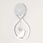 Reloj de péndulo de pared de diseño moderno blanco y gris estilizado - Tebas Viadurini