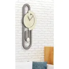 Reloj de pared de péndulo de diseño moderno en madera beige y marrón - Paperclip Viadurini