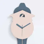Reloj de pared moderno en madera gris y rosa - Cuco Viadurini