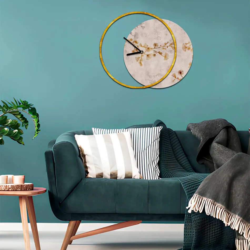 Reloj con panel de madera y estampado Made in Italy - Malawi Viadurini