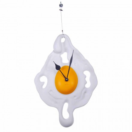 Reloj de pared Egg Design en resina pintada a mano Made in Italy - Eggo Viadurini