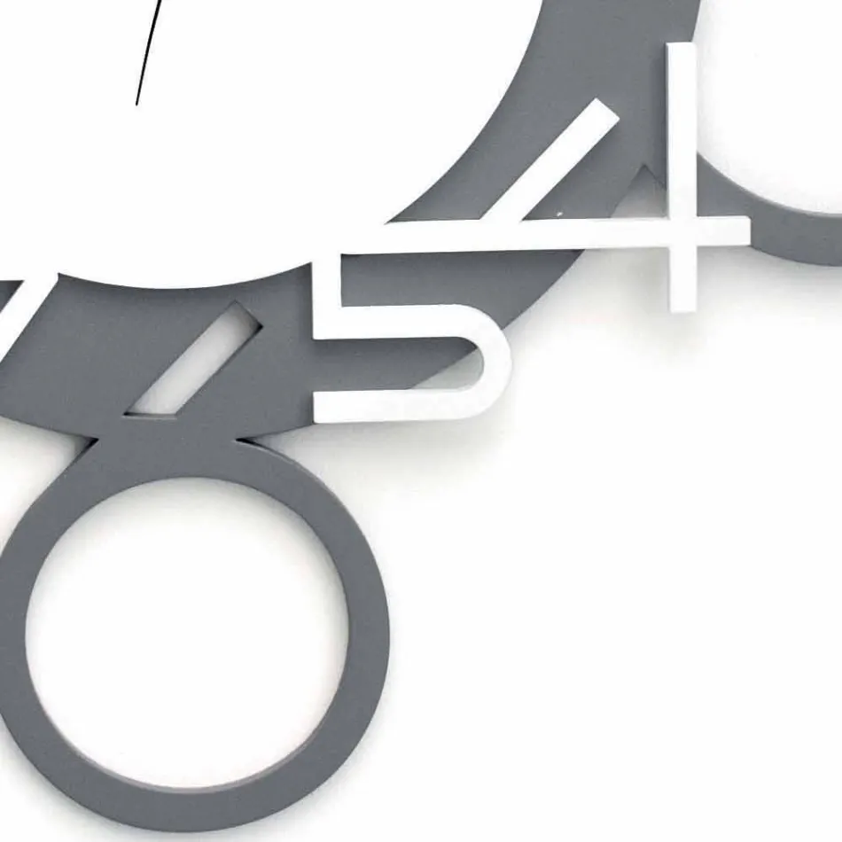 Reloj de pared de diseño grande y moderno en madera blanca y gris - Dígito Viadurini