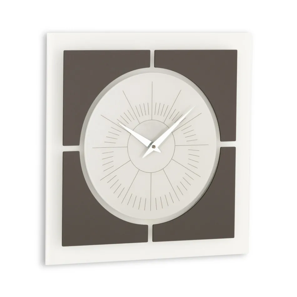 Reloj de pared de metacrilato y marco de lino Made in Italy - Battito Viadurini