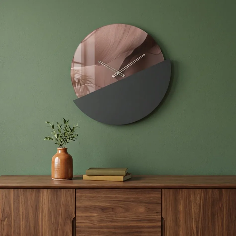 Reloj de pared de metacrilato estampado en color verde fundido, fabricado en Italia - Viridea Viadurini