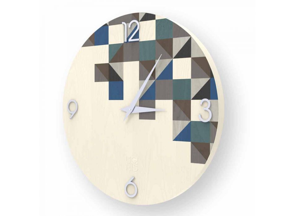 Reloj de pared fabricado en Italia de diseño Peia, realizado en madera. Viadurini