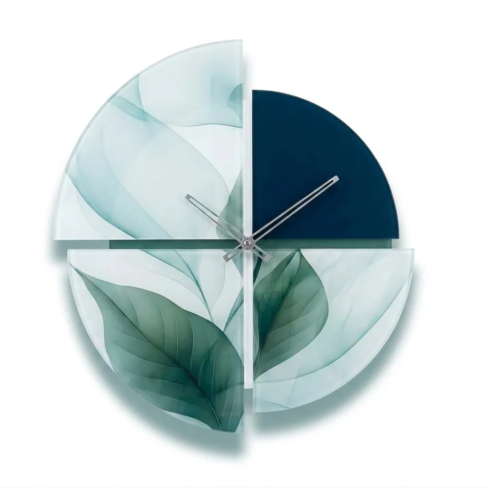 Reloj de pared de metacrilato estampado con formas geométricas, fabricado en Italia - Lumea Viadurini