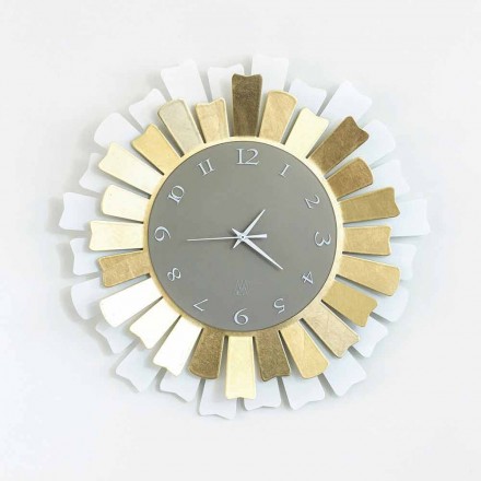 Moderno reloj de pared circular de hierro de dos tonos hecho en Italia - Lussuria Viadurini
