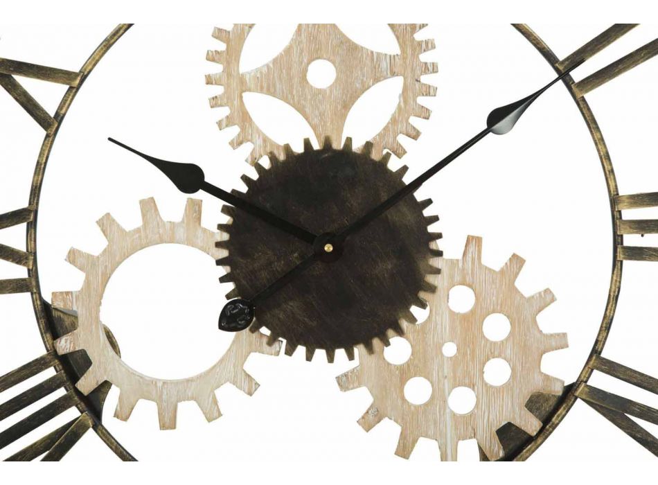 Reloj de Pared Redondo Diámetro 70 cm Diseño Moderno en Hierro y MDF - Jutta Viadurini