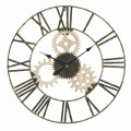 Reloj de Pared Redondo Diámetro 70 cm Diseño Moderno en Hierro y MDF - Jutta
