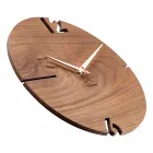 Reloj de pared redondo en madera de roble, pino o nogal Made in Italy - Bethel Viadurini