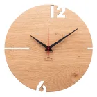 Reloj de pared redondo en madera de roble, pino o nogal Made in Italy - Bethel Viadurini