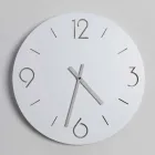 Reloj de pared blanco de diseño clásico en madera redonda - Septimius Viadurini