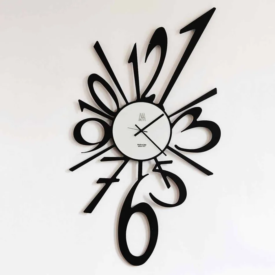 Reloj de pared de diseño en hierro negro o aluminio Made in Italy - Oceano Viadurini
