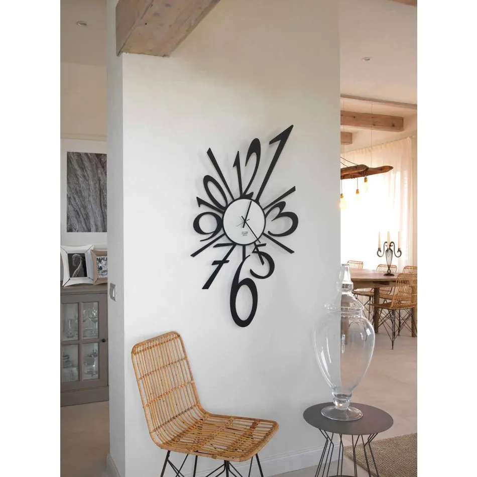 Reloj de pared de diseño de hierro negro o aluminio Made in Italy - Ocean Viadurini