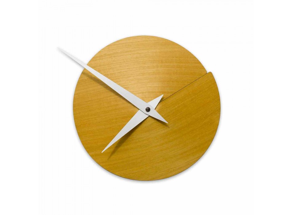 Reloj de pared de diseño Ø 19.5 cmin Madera natural Made in Italy - Crater Viadurini