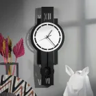 Reloj de pared de hierro con péndulo Made in Italy - Sonido Viadurini