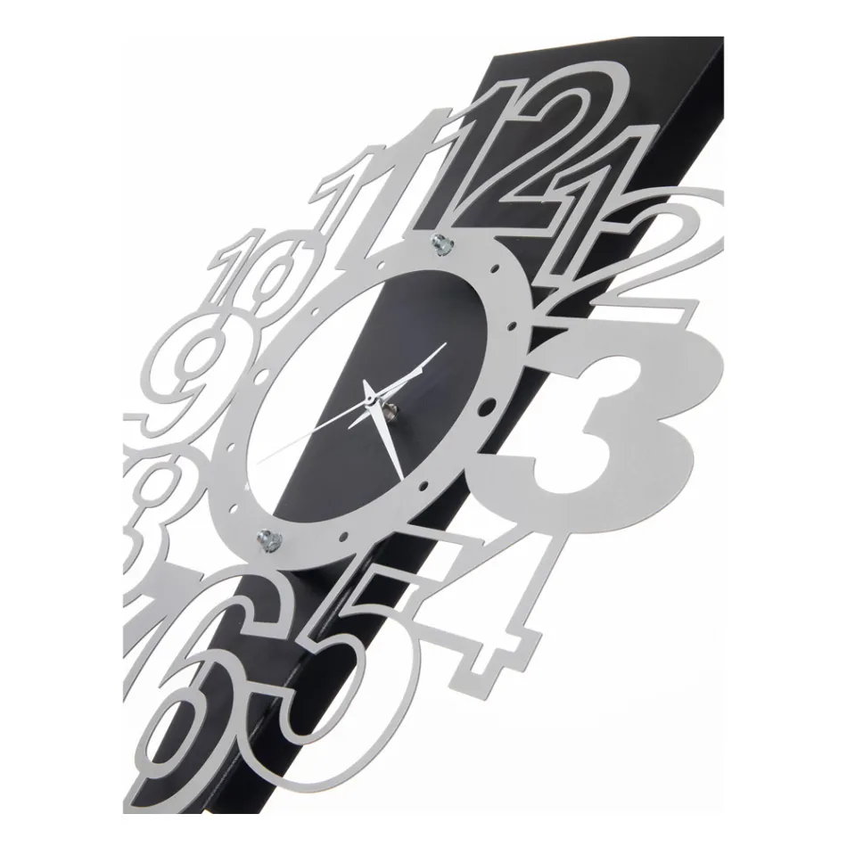 Reloj de pared de hierro con signo de exclamación Made in Italy - Aguja Viadurini