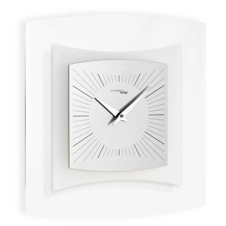 Reloj de pared en metacrilato transparente y bisatina Made in Italy - Glad Viadurini