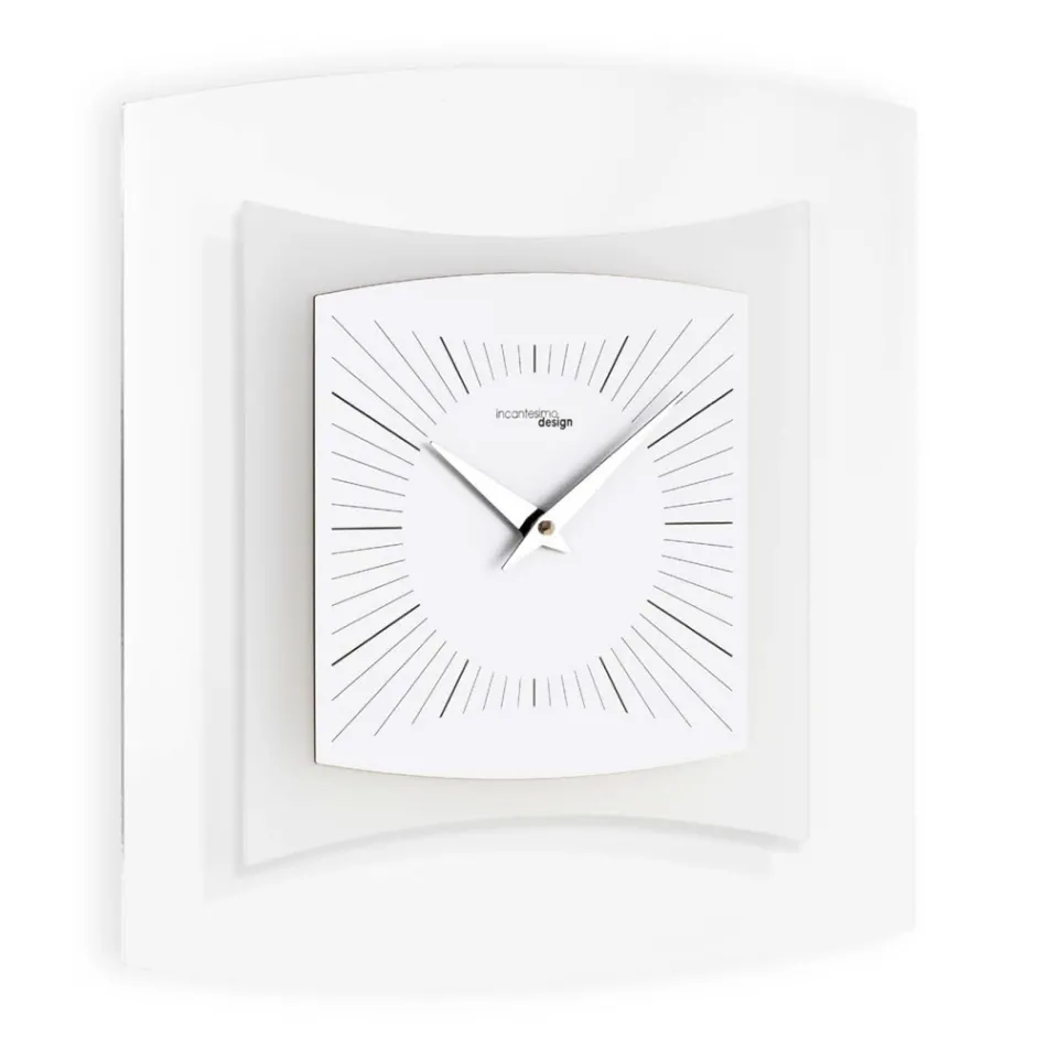 Reloj de Pared en Metacrilato Transparente y Bisatinado Made in Italy - Glad Viadurini