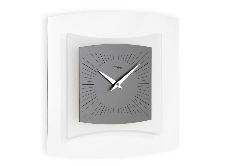 Reloj de pared en metacrilato transparente y bisatina Made in Italy - Glad Viadurini