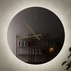 Reloj de pared de cristal con agujas de latón satinado - Radia Viadurini