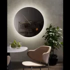 Reloj de pared de cristal con agujas de latón satinado - Radia Viadurini