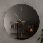 Reloj de pared de cristal con agujas de latón satinado - Radia Viadurini