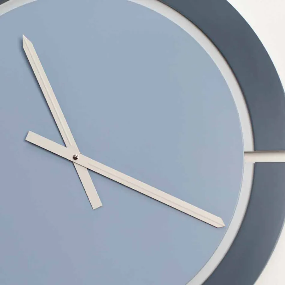 Reloj de pared redondo moderno en blanco azul Avio - Savio Viadurini