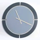Reloj de pared redondo moderno en blanco azul Avio - Savio Viadurini