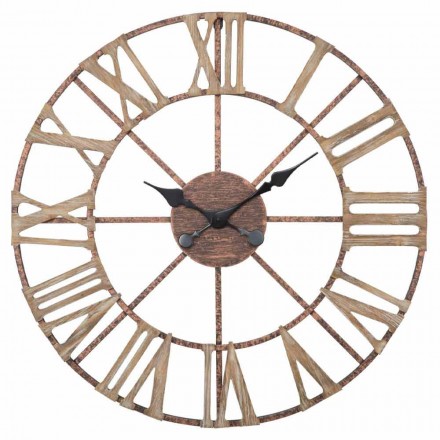 Reloj de pared moderno de 71,5 cm de diámetro en hierro y MDF - Carcans Viadurini
