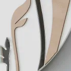 Reloj de pared moderno y redondo con diseño de madera decorada - Harmony Viadurini