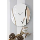 Reloj de pared moderno y redondo con diseño de madera decorada - Harmony Viadurini