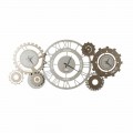 Reloj de pared moderno de hierro con tres fusibles Made in Italy - Mecánico